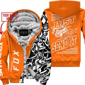 PREMIUM MX - LIMITED EDITION JUST FCKN GONNA SEND IT - CUSTOM NAME - FOX RACING - ORANGE - FLEECE ZIP HOOODIE