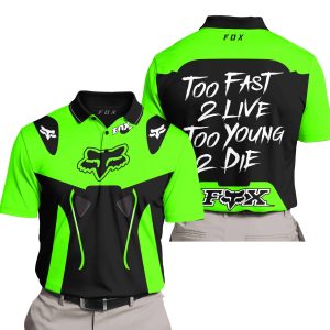 TOO FAST TO LIVE TOO YOUNG TO DIE - FOX RACING - GREEN - POLO SHIRT