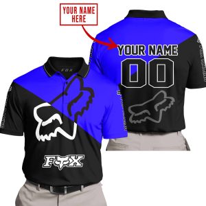 PREMIUM GIFT - CUSTOM NAME - FOX RACING - BLUE - POLO